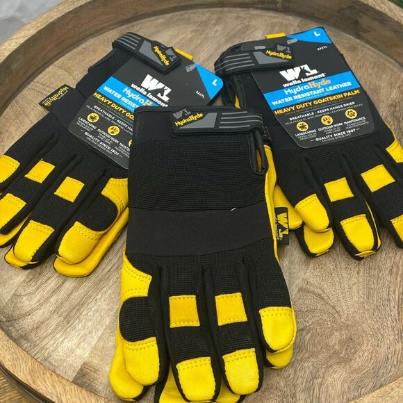 3 Pack LARGE L Wells Lamont HydraHyde Water Resistant Leather Work Gloves - Picture 3 of 5
